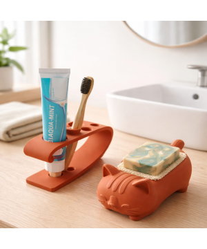 Diş Fırçası Tutucu & Sevimli Sabunluk Seti