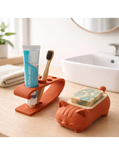 Diş Fırçası Tutucu & Sevimli Sabunluk Seti